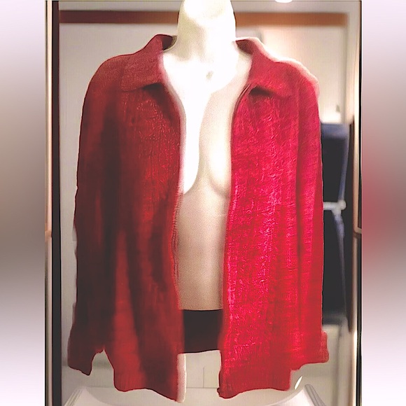 🪔ALFRED DUNNER🪔 FULL ZIP CUDDLY WARM VELOUR VELVETY CARDIGAN SWEATER EUC🎄 - Picture 1 of 12